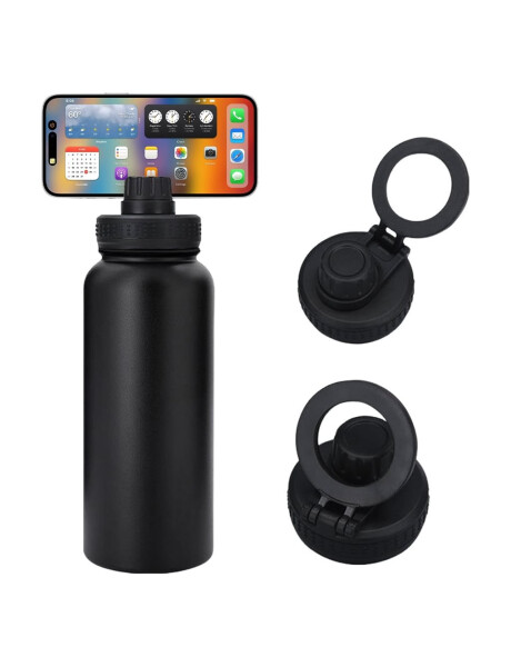 BOTELLA CON IMAN P/CELULAR TERMICA 960ML NEGRO BOTELLA CON IMAN P/CELULAR TERMICA 960ML NEGRO