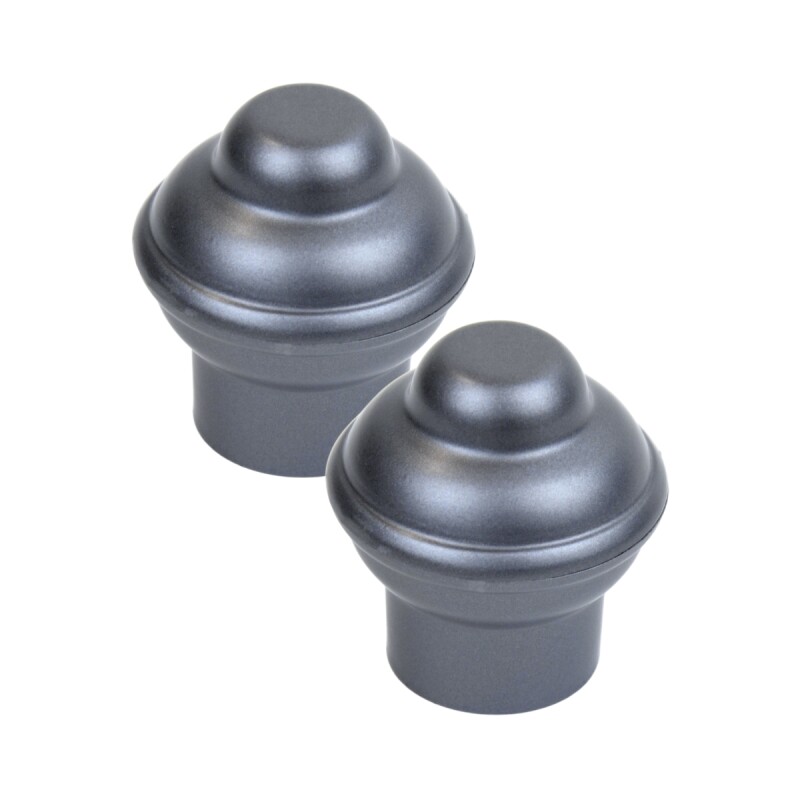 Barrote cortina de metal 2 m + 2 Soportes PLATEADO OSCURO