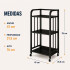 Rack 3 Estantes Metal Rueditas Mueble Organizador Estanteria Variante Color Negro