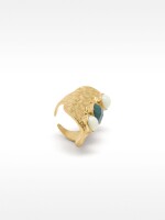 Anillo Ancho Efecto Piedra dorado