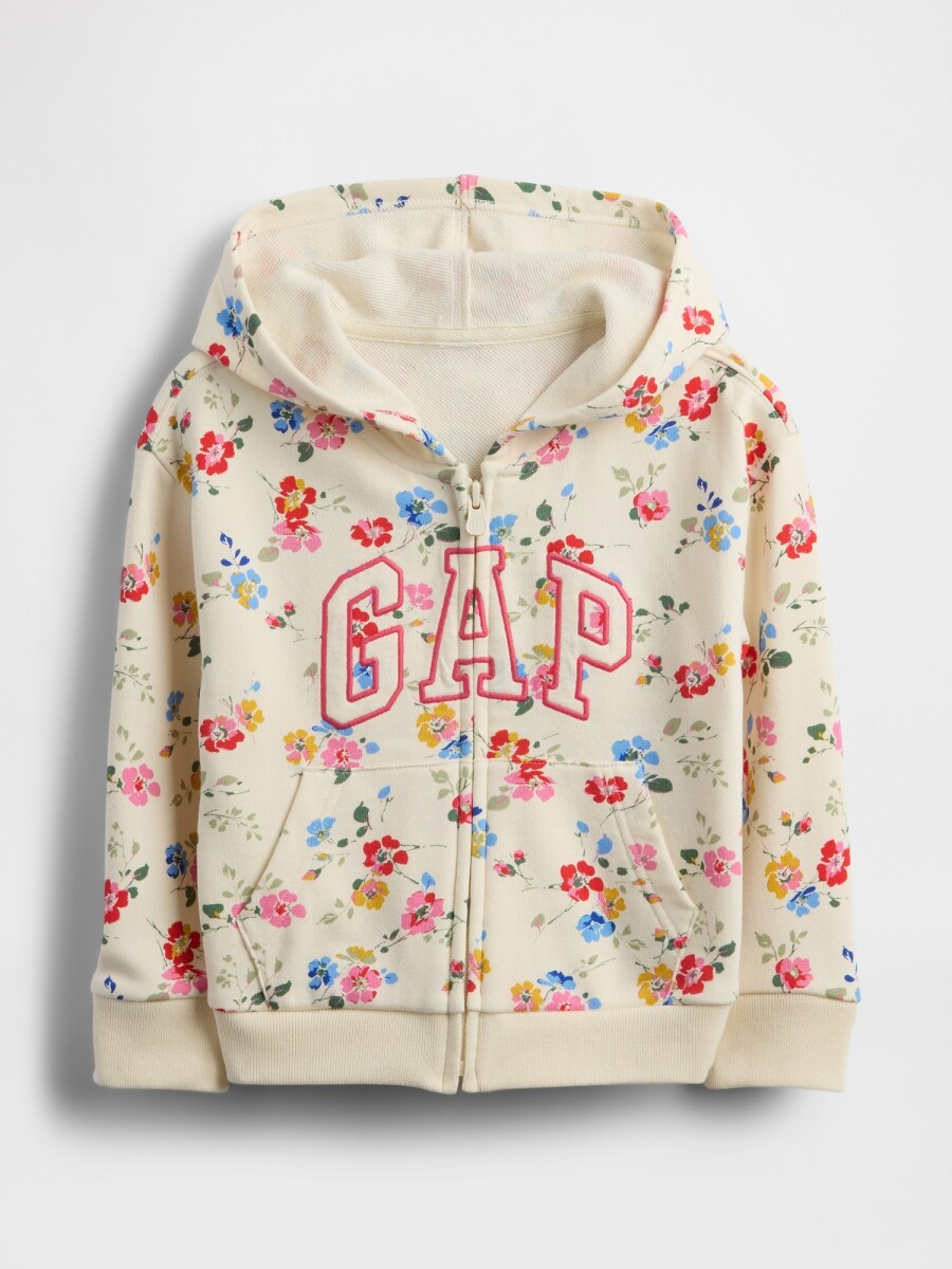 Buzo Canguro Con Cierre Logo S/Felpa Toddler Niña - New Off White 