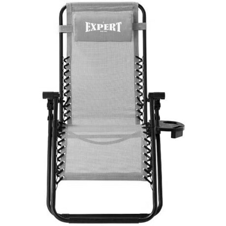 Silla Reposera Plegable C/posavaso Camping Portátil Gris