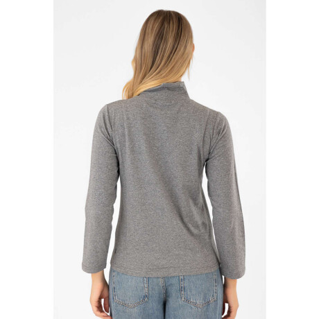 Polera algodón elastano Gris melange
