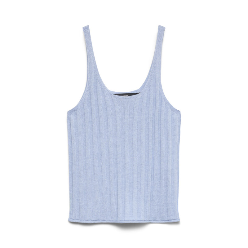 VMLULA LINEN SL O-NECK TOP NOOS Brunnera Blue