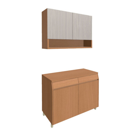 MOBILIARIO MADERA BEIGE MATE 120 CM JUEGO COCINA MODULAR GAMAS DE BEIGE