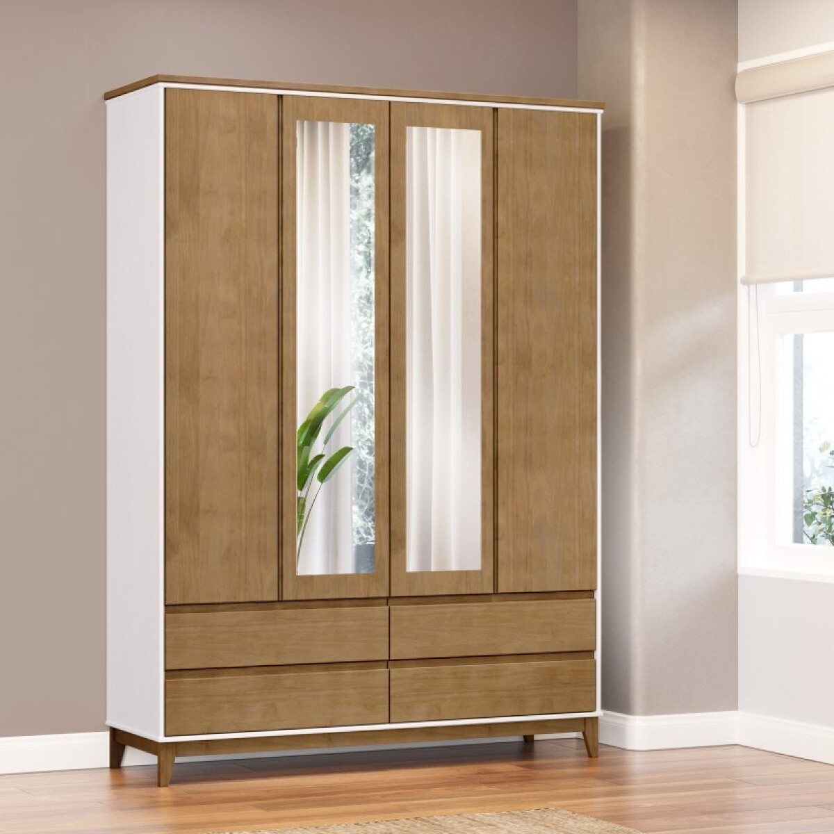 Ropero Prata 4 Puertas + 4 Cajones Natur 