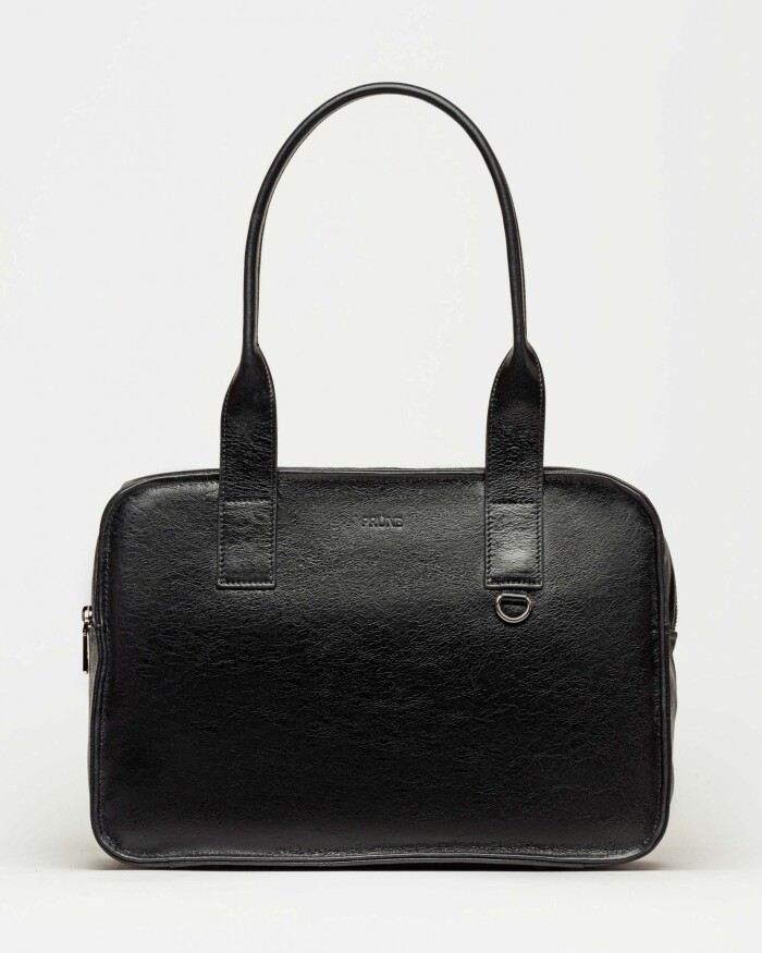 Bolso Capri en cuero arrugado Negro