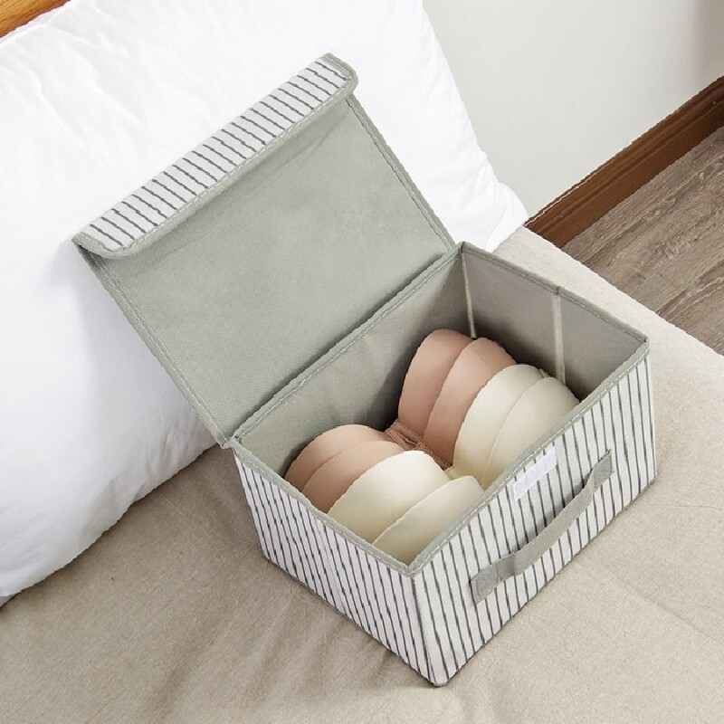 Caja de almacenamiento de tela con tapa Caja de almacenamiento de tela con tapa