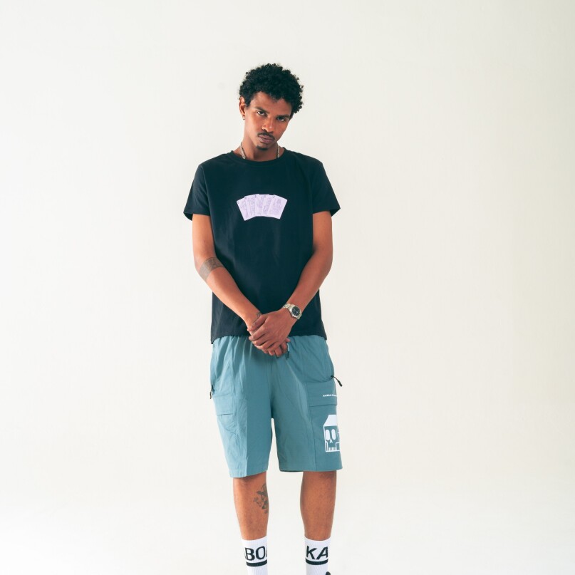 Short Logo Bermuda Nylon Celeste