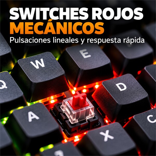 Teclado Gamer Mecánico RGB Xtrike Me GK-989B Anti-ghosting Color Negro