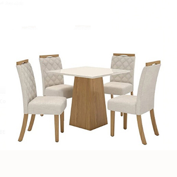 JGO DE COMEDOR DVN MALAGA -4 Silla -Vidrio- NATURAL Sin color