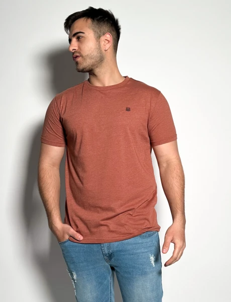 Remera lisa manga corta Timo Ladrillo