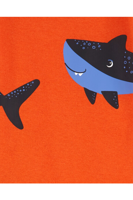 Set dos piezas pantalón y body de algodón diseño tiburón Sin color