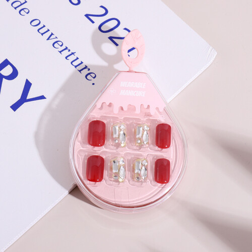 Uñas Postizas Sólidas 3d - 30 Unidades - Rojo Profundo Uñas Postizas Sólidas 3d - 30 Unidades - Rojo Profundo