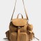 Mochilas Urbanas Mochila Solapa Corderoy Camel - Marron Camel