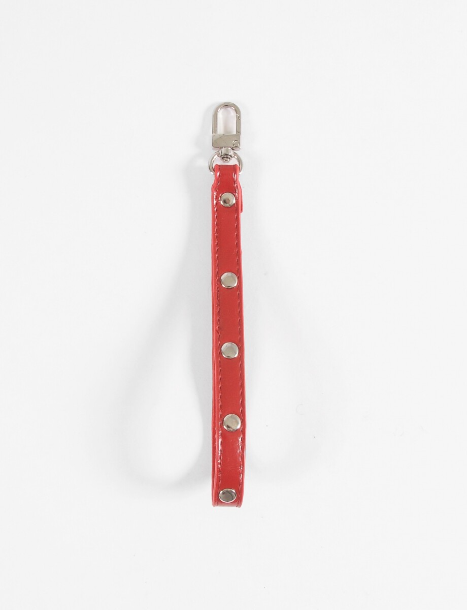 Llavero de PU con tachas - rojo 