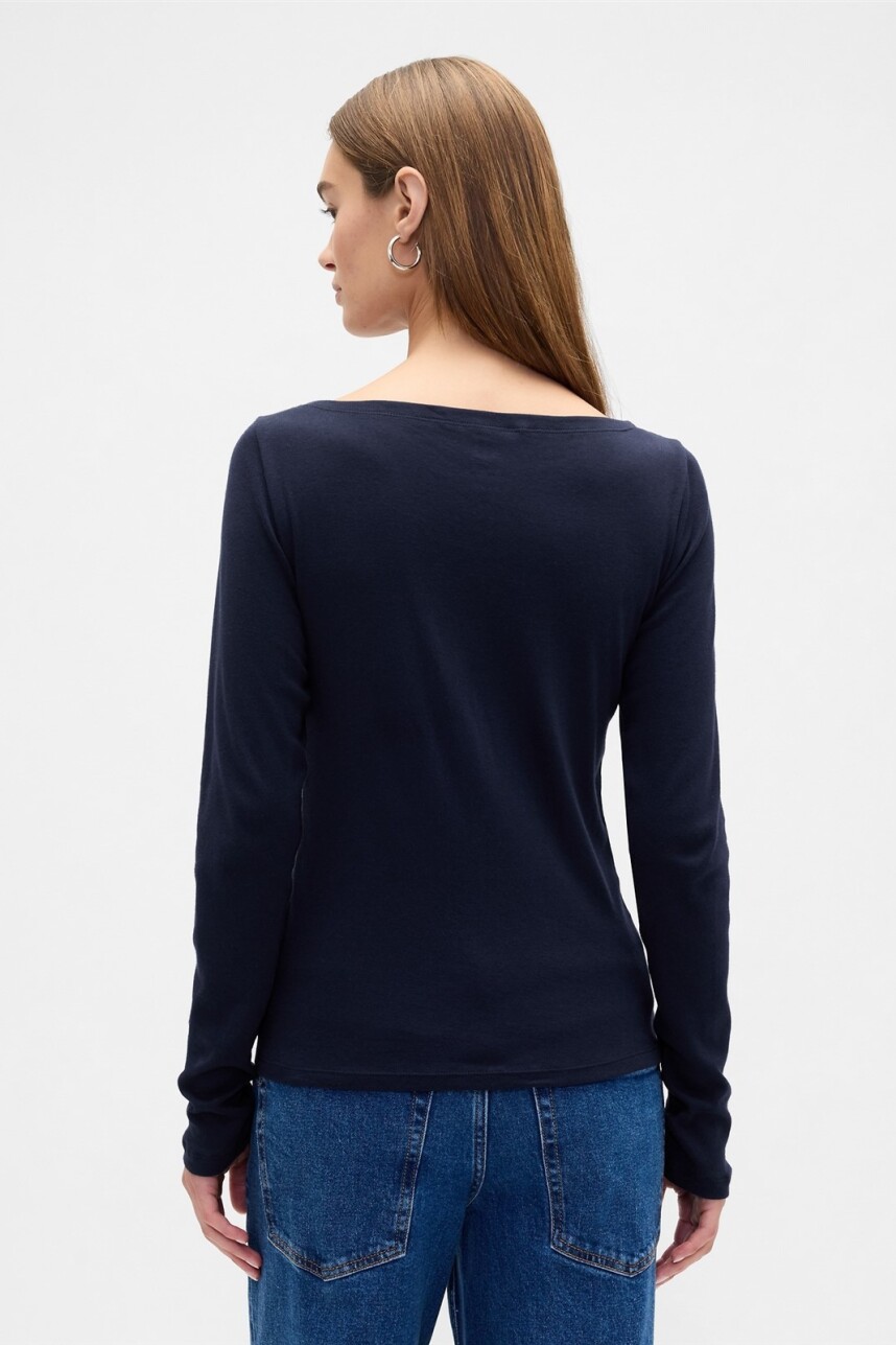 Remera Cuello Bote Mujer Navy Uniform