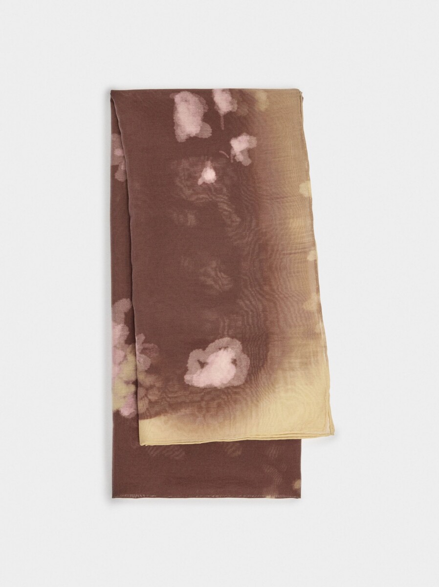 Pañuelo Estampado De Lyocell - burdeos 
