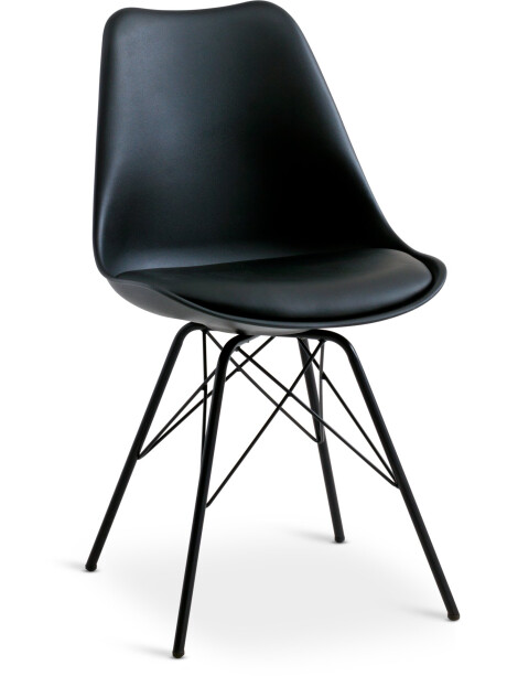 Silla de comedor KLARUP polipiel negro/negr Silla de comedor KLARUP polipiel negro/negr