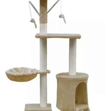 Rascador Torre 5 Niveles en Felpa y Sisal para Gato Beige