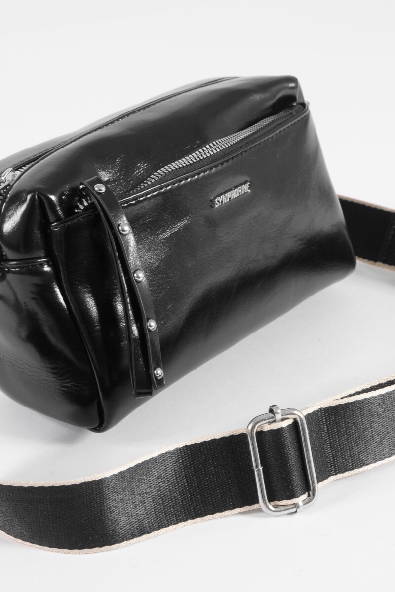 Bandolera basic con cierres negro