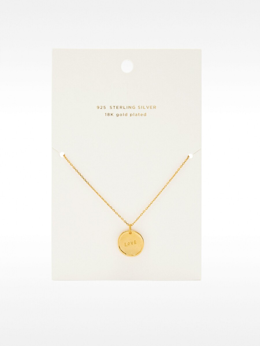 Collar Con Medalla - Plata De Ley 925 dorado