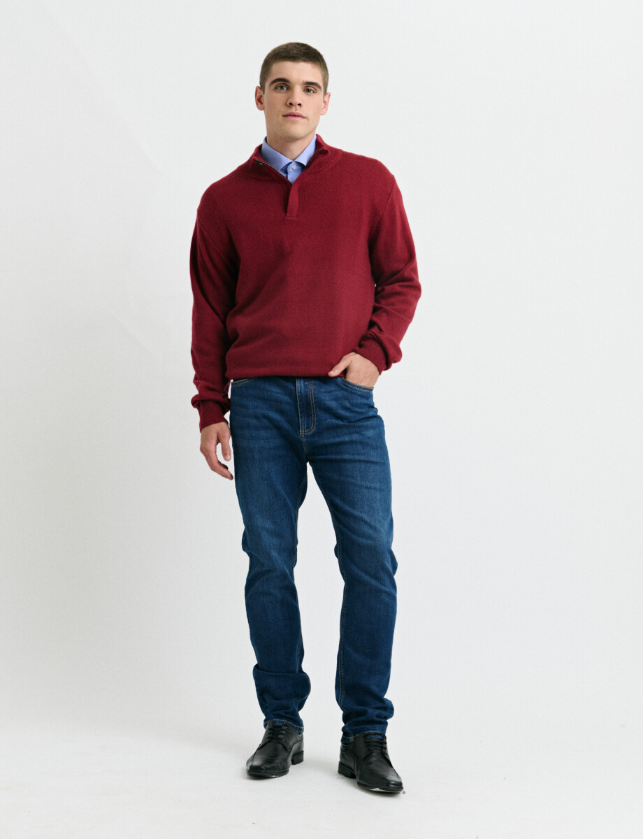 470416 SWEATER HARRY Rojo Oscuro