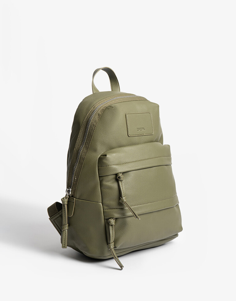 Mochilas Urbanas Mochila Doble Bolsillo - Verde Militar