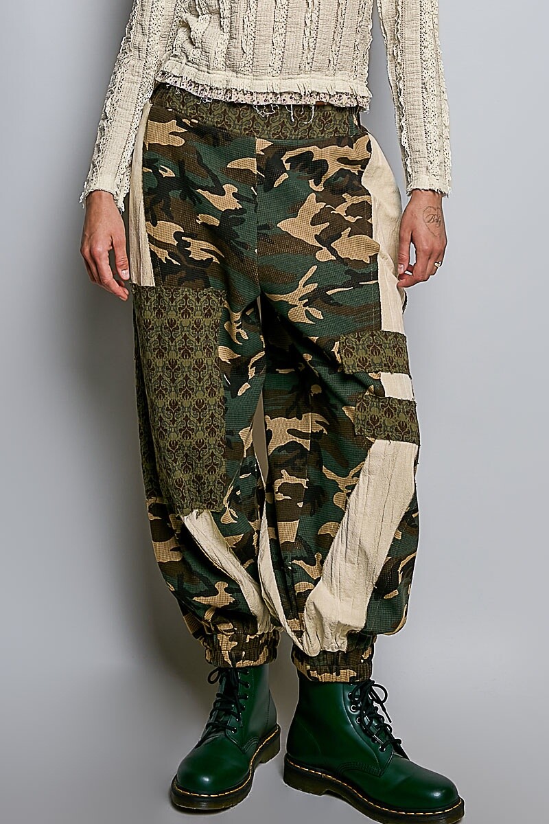 PANTALON PATCHWORK Verde