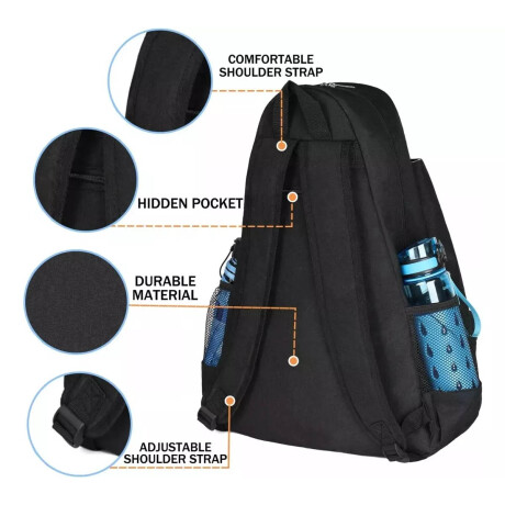 Mochila Bolso Raquetero Profesional Raquetas Tennis Negro