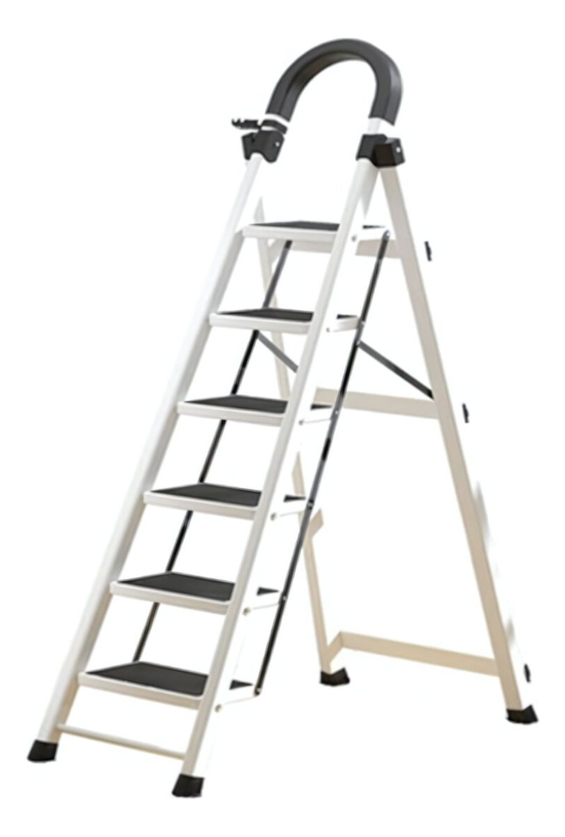 Escalera De Aluminio 6 Escalones Antideslizante - Negro 