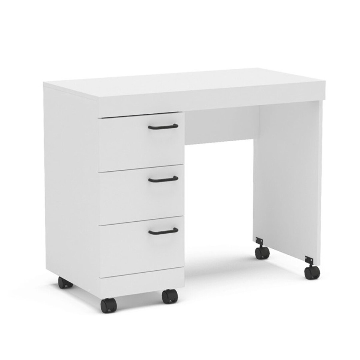 ESCRITORIO OSAKA 3 CAJONES BLANCO CON RUEDAS - BLANCO 