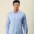 Camisa Lino Algodón Manga Larga Celeste