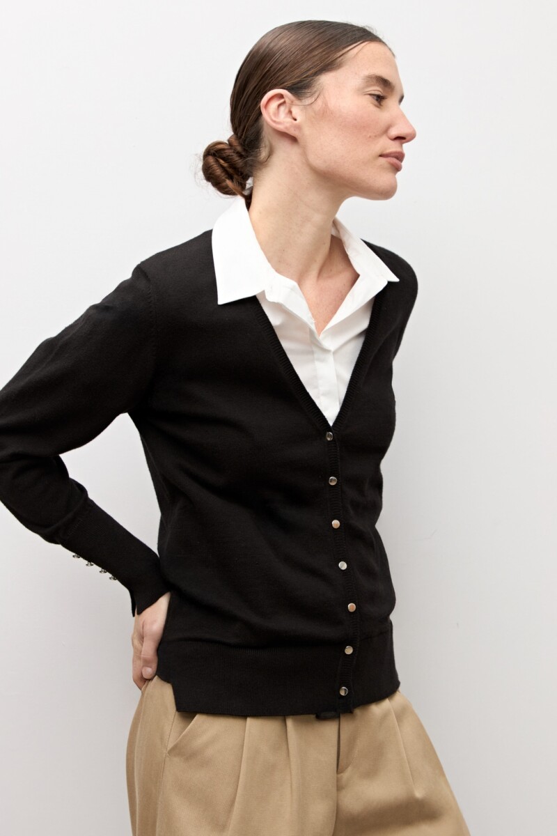 Cardigan abotonado negro