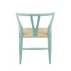 Silla Wishbone - Madera de Haya y Rattan natural Celeste