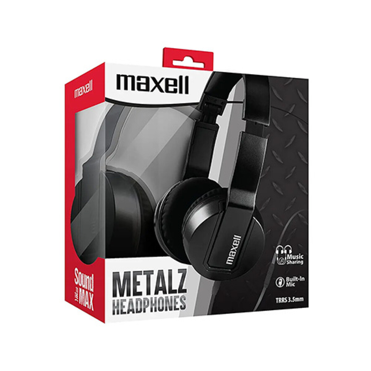 Auriculares Maxell SMS-10 Solid Metalz - NEGRO 
