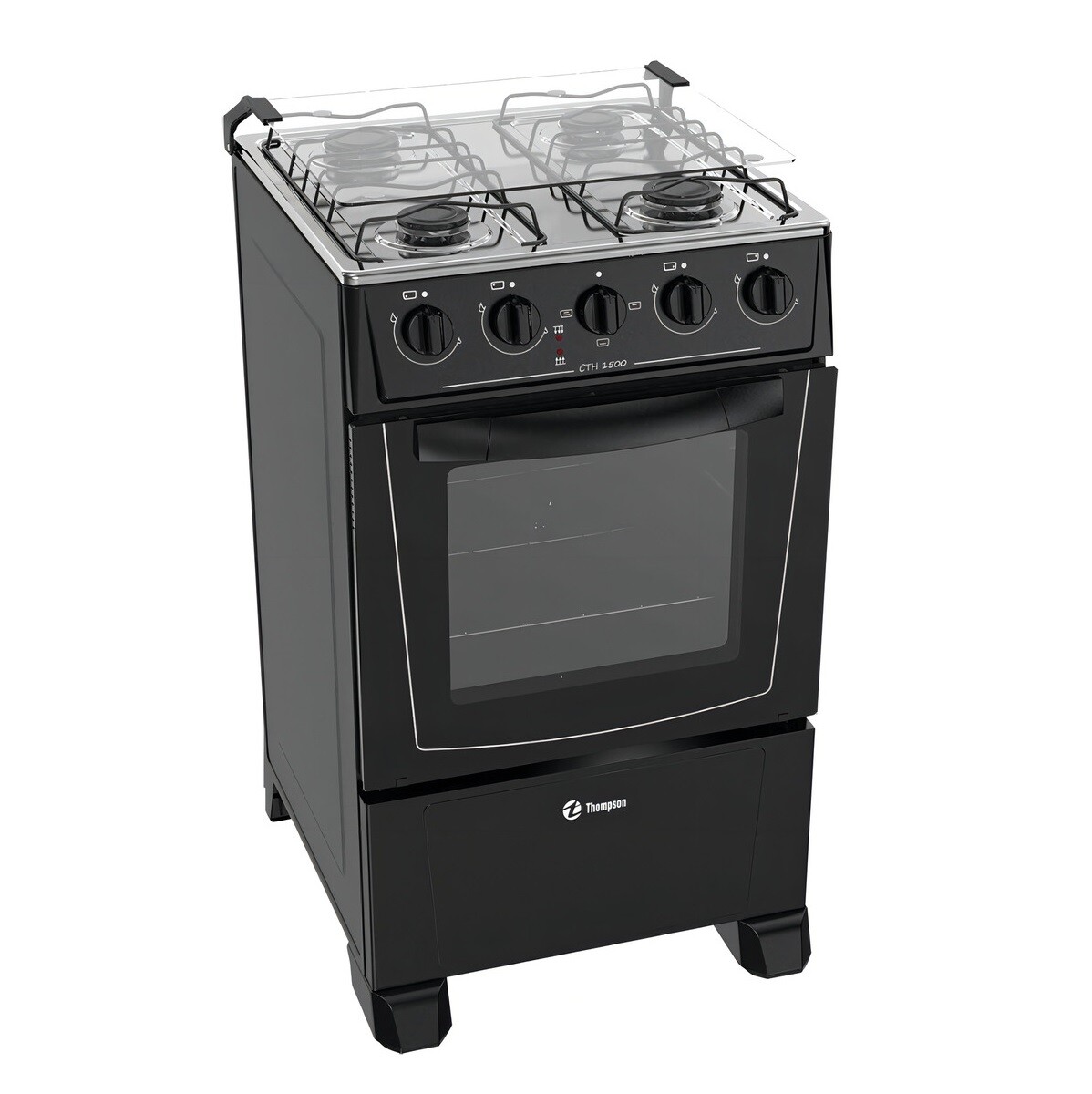 Cocina Thompson Combinada Cth 1500 Color Negro Con Puerta Con Visor 220v 