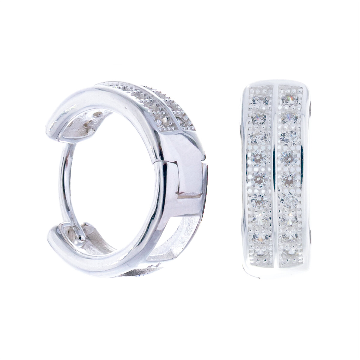 Par de aros de plata 925 con circonias. 