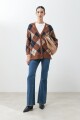 Cardigan con jacquard rombos azul marino