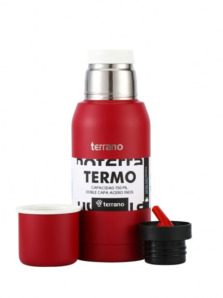 Set Acero 750ml / Mate con Tapa Rojo