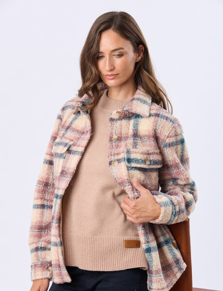 CAMPERA CAMISA DE SHERPA Rosado