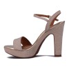 Sandalia Formal Mujer Vizzano Taco Alto Brillosa Dorado