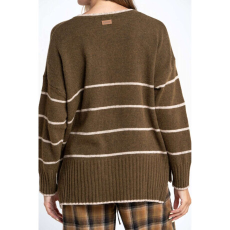 Sweater Rayado Oliva