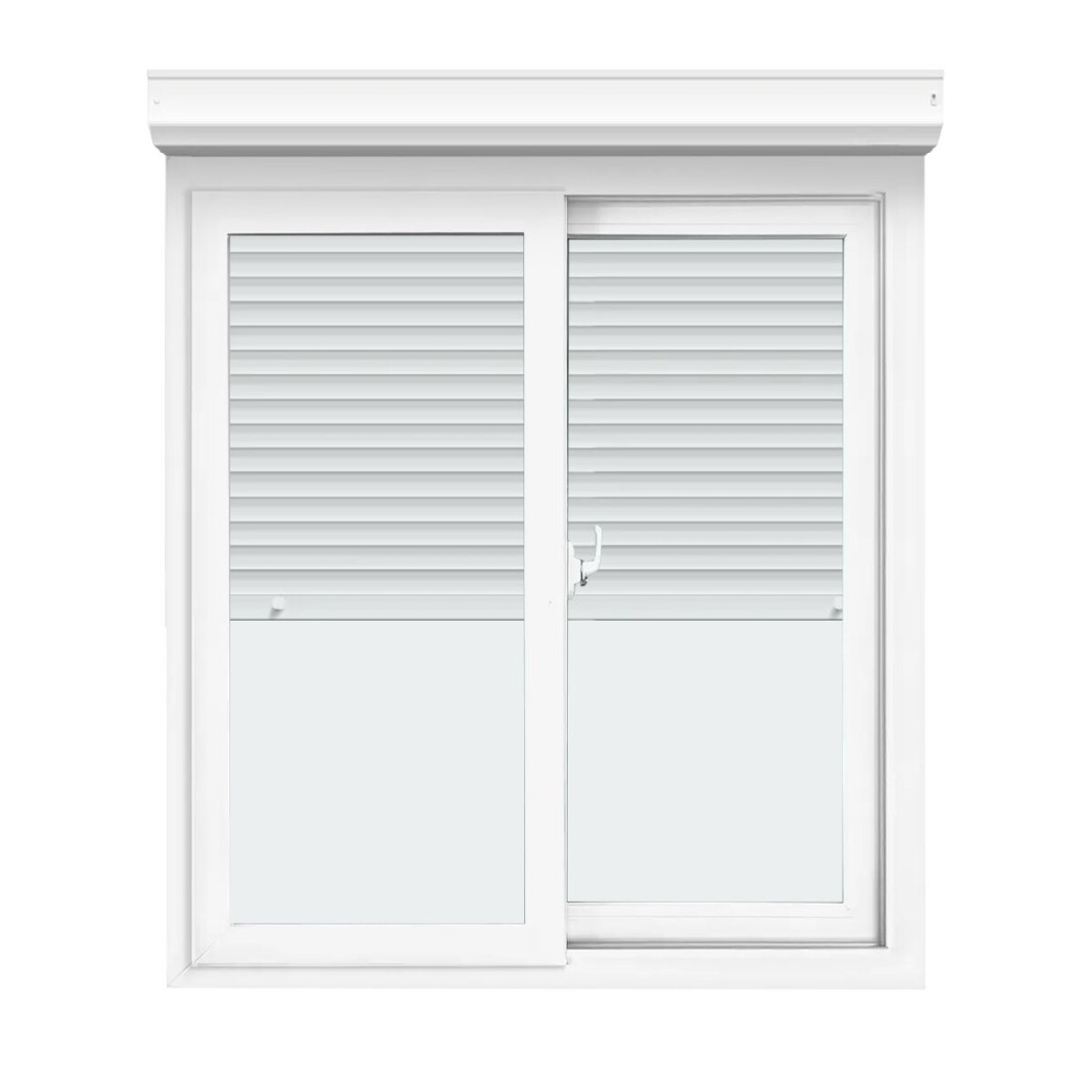Ventana de PVC Blanco 134 X 120 Con Persiana Corrediza 