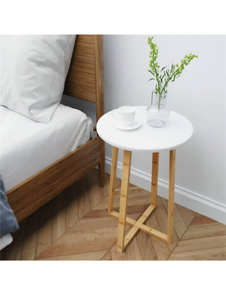 MESA REDONDA 40X40X60 CM BAMBOO CON BLANCO MESA REDONDA 40X40X60 CM BAMBOO CON BLANCO