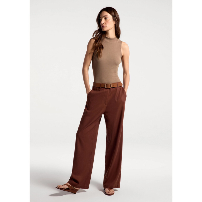 CAMISETA REGATA FEM MARROM MEDIO