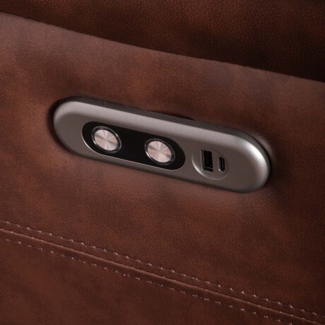 RECLINER ELÉCTRICO 3 CUERPOS CUERO-Y-SIMIL-CUERO MARRON JOSHUA