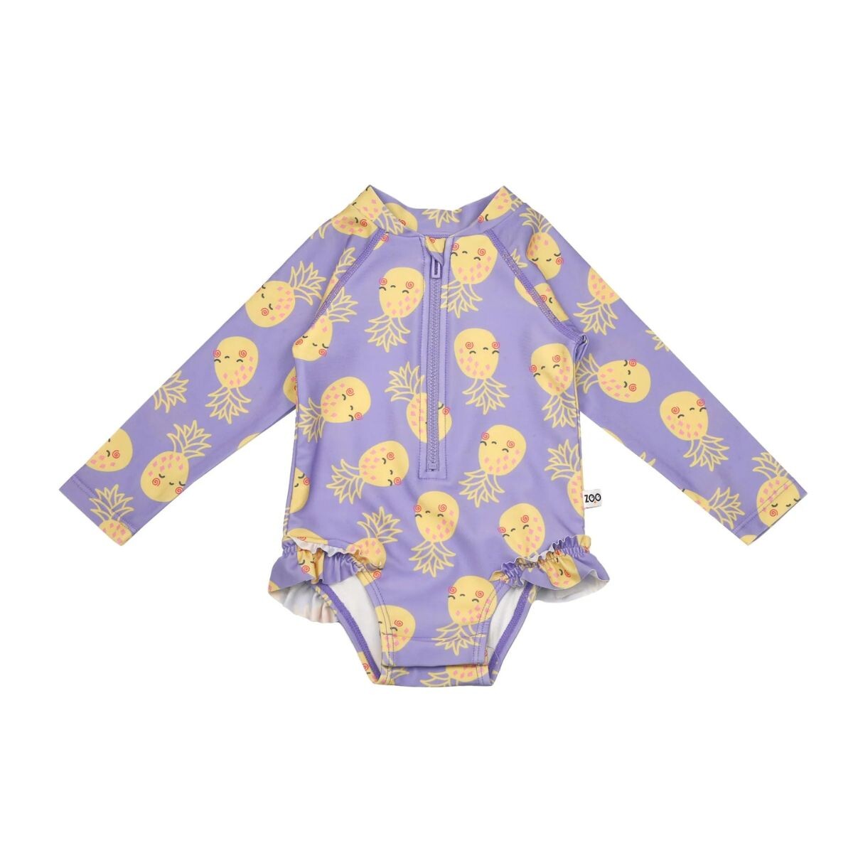 MALLAZOO - Traje De Baño Malla Manga Larga Con Filtro Upf50+ Zoochini - Piñas 3t 