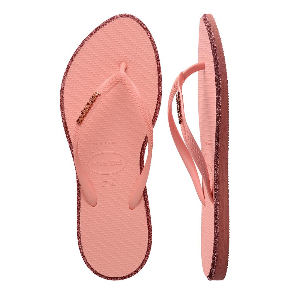 Sandalias Havaianas Slim Point Glitter Mujer Canyon Clay/Blossom