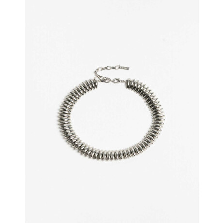 Collar Corto Metal Gotas Plateado rodio